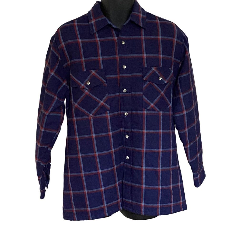 Vtg 80s 90s Flannel Quilted Honneywell & Todd Lumberjack Plaid Mens Large READ